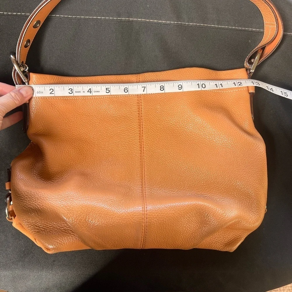 Coach Tan Leather Madison Phoebe Pebbled Orange Purse